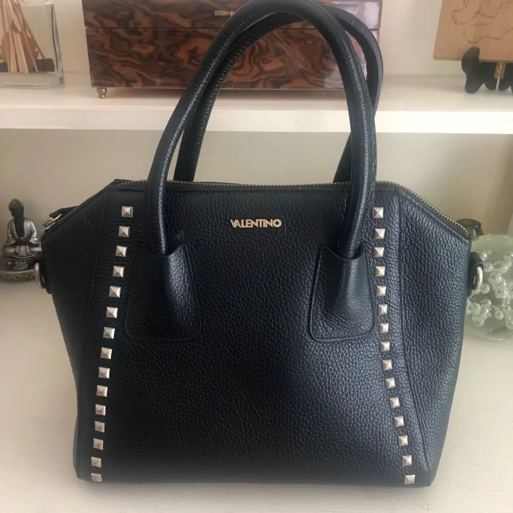 VALENTINO by Mario Valentino Minimi Studded Leather Bag Satchel - Picture 2 of 15